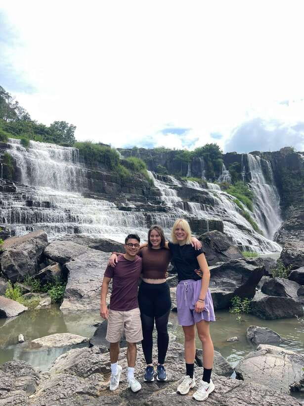 Dalat: MOTORBIKE TOUR TO PONGOUR FALLS- SILK- COFFEE FARM - Leaving Da Lat for pine forests and farm country