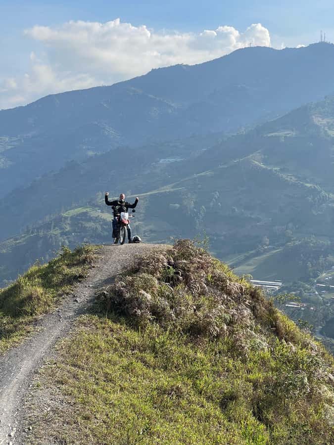 From Bogota: Mountains & Valleys Off-Road Motorcycle Tour - A photo stop before the road turns serious