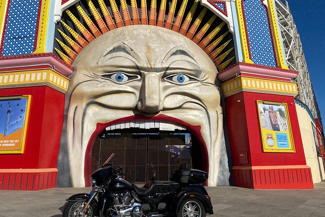 Harley Davidson Trike Tour of Melbourne - St Kilda and Beaconsfield Parade from the open road
