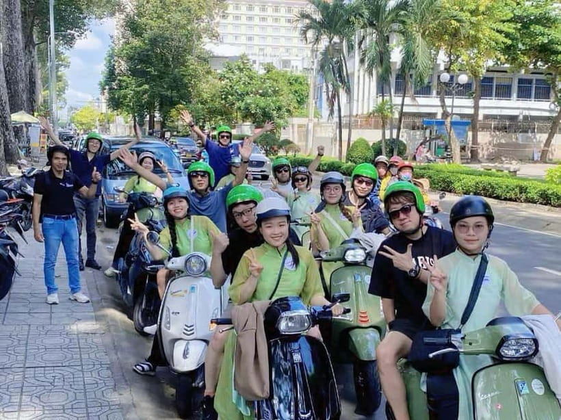 Ho Chi Minh City: Motorbike Street Food Tour - 12 Tastings - Jasmine tea, banana cake, and Vietnamese pizza