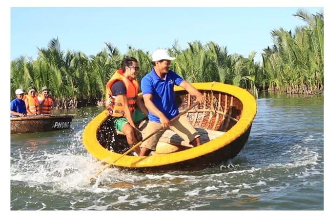 Hoi An Countryside Tour by Car/Motorbike or cycling - Cam Thanh’s basket boats, nets, and crab catching
