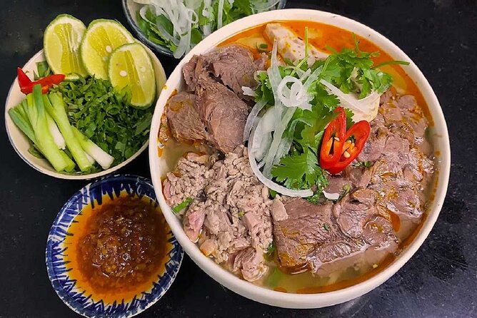 Hue Food Tour by Walking or Cyclo or Motorbike with Driver - Crossing Truong Tien Bridge for banh khoai and nem lui