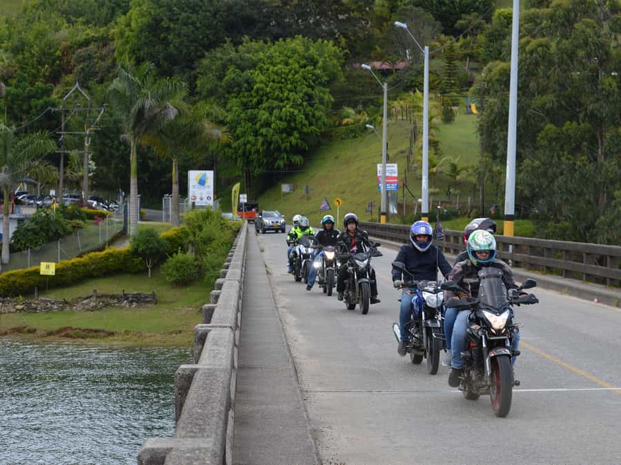 Motorcycle tour from Medellin to Guatape - Marinilla gives the ride a local pause