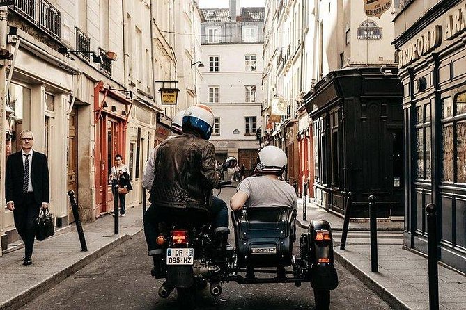 Paris Vintage Sidecar Tour – Emily in Paris highlights - Palais Royal, Arc de Triomphe, and Moulin Rouge