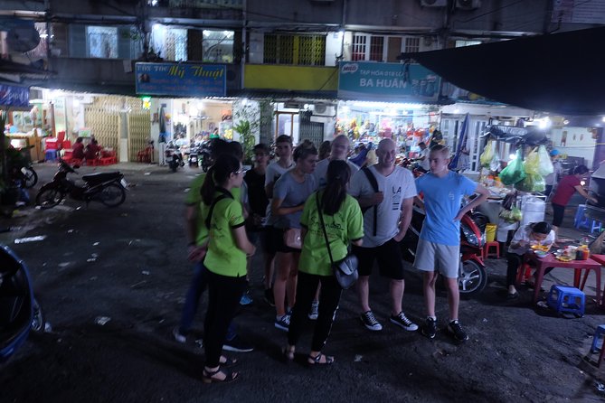 Saigon After Dark and Street Food by Motorbike and Scooter - Noodle soup, sugarcane juice, and beef wrapped in betel leaf